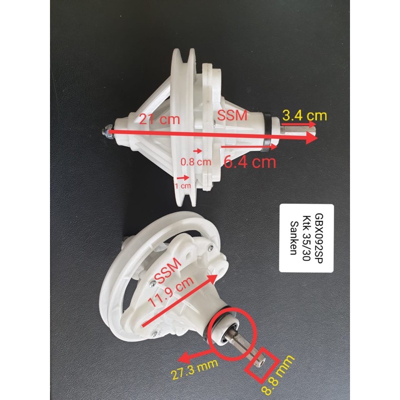 gearbox mesin cuci polytron kotak 077-ktk-57/28