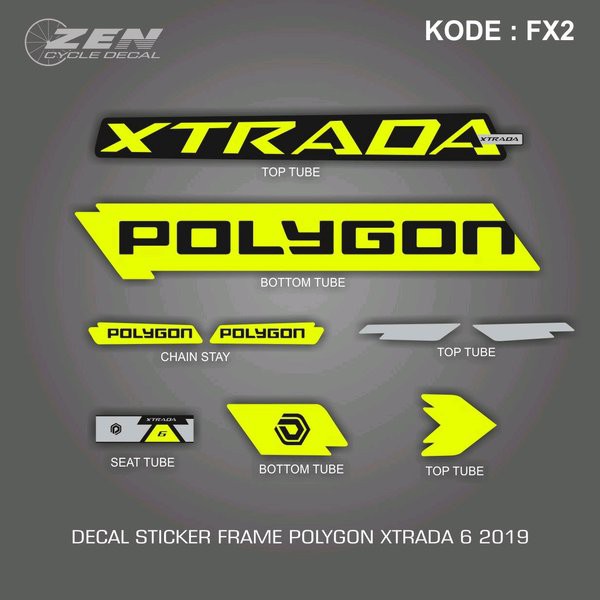 STICKER DECAL FRAME POLYGON XTRADA 6 TAHUN 2019 KODE FX 2