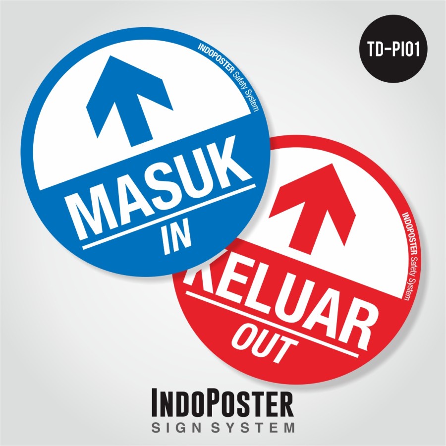 

1 Paket Stiker Pintu Tanda Panah Keluar Masuk K3 Safety