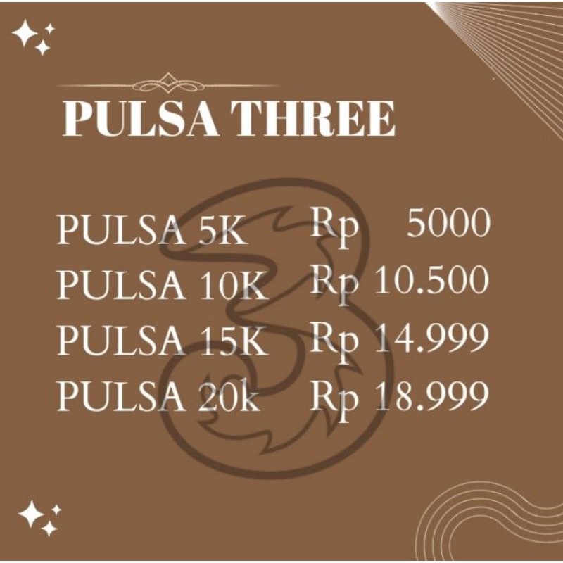 Pulsa three tri 5k, 10k, 15, 20k