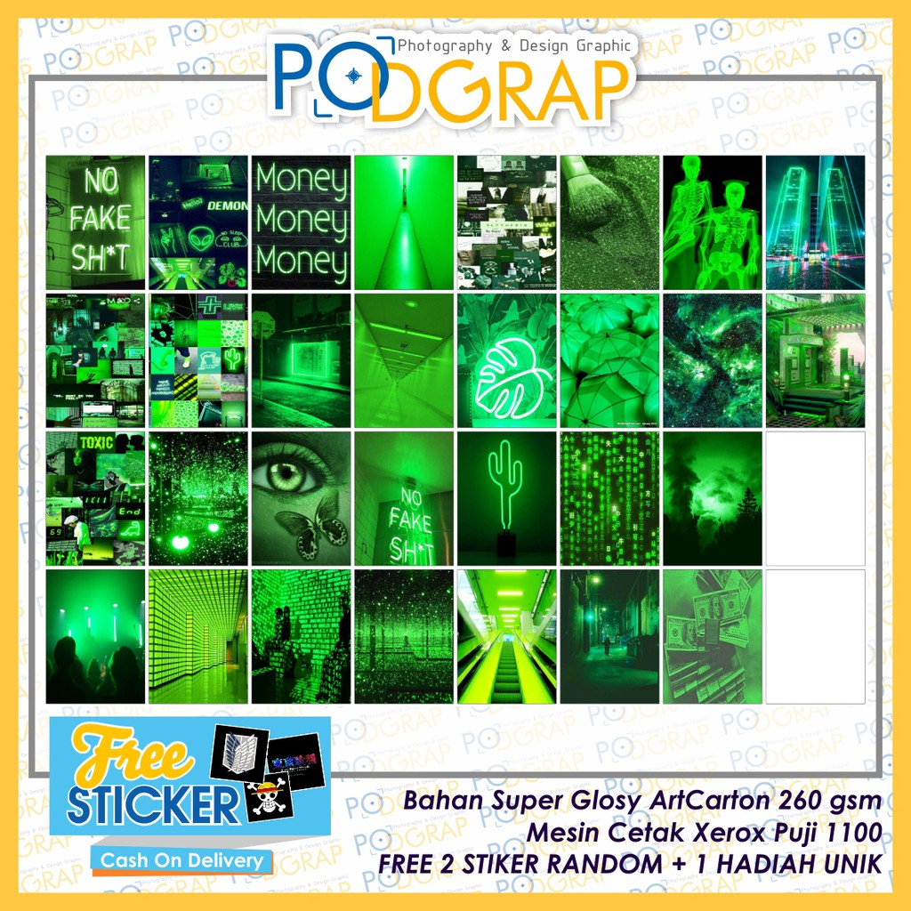 

Poster Dingding Aesthetic Neon Green Sepecial Edisi A5+