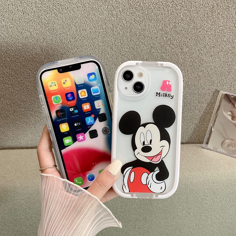 Casing iPhone 11 12 13 Pro MAX X XR XS MAX 7 8 Plus Motif Mickey Mouse 2 in 1