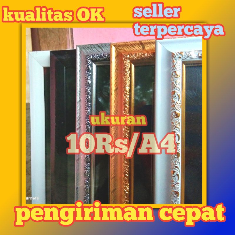 TERMURAH 10Rs pigora pigura figura pigura frame bingkai foto/sertifikat minimalis ukir 10 Rs/A4 fiber linen kertas warna emas, putih, hitam, silver