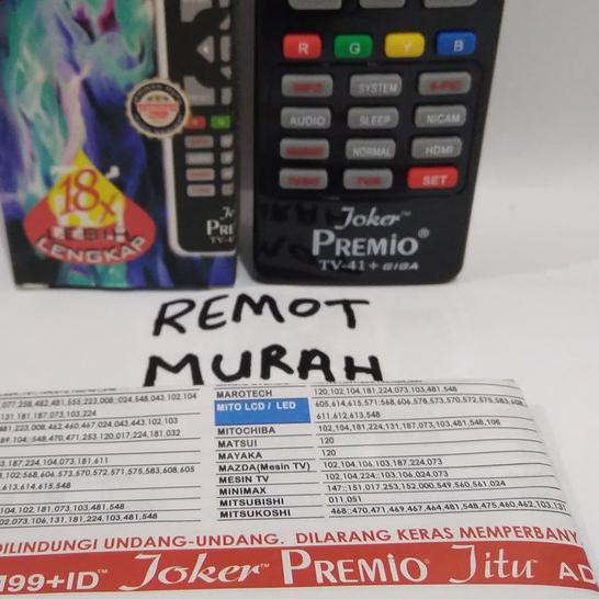 (TERLARIS) Remot Remote TV MITO LED LCD Universal MURAH.,..