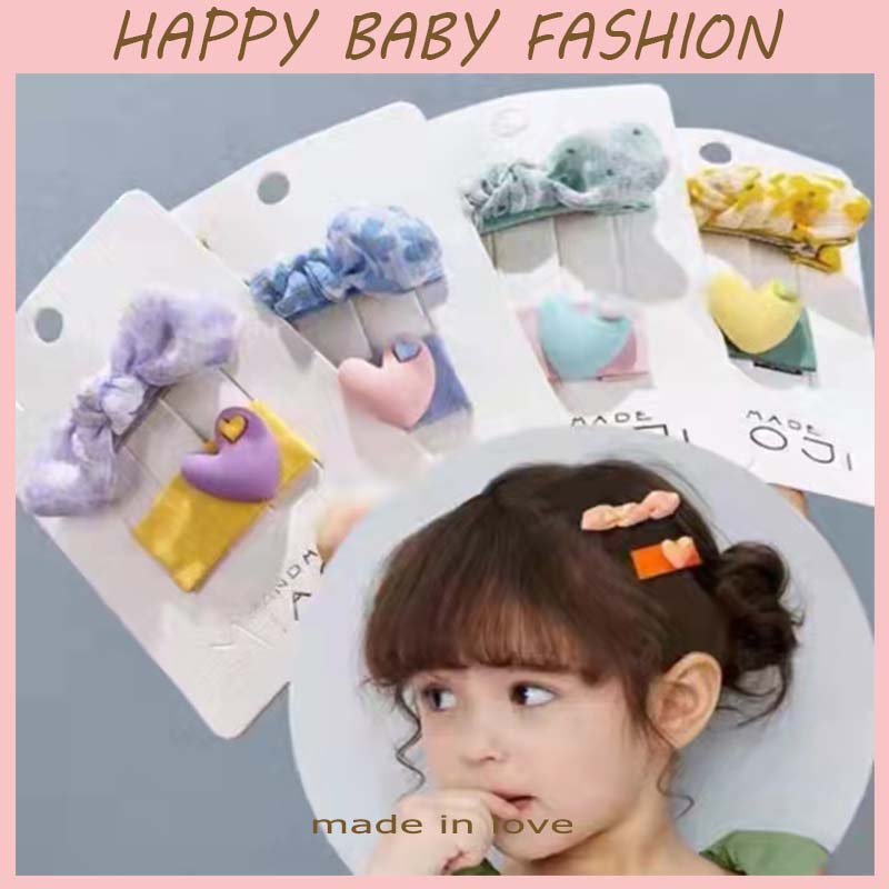 (HappyBaby)F11 1Papan2pcs jepitan rambut1setElegant/import