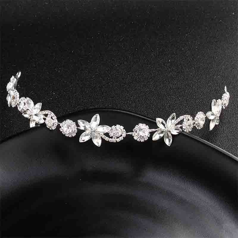 Simple and Versatile Soft Chain Wedding Headdress Geometric Rhinestone Bride Styling Hair Accessory