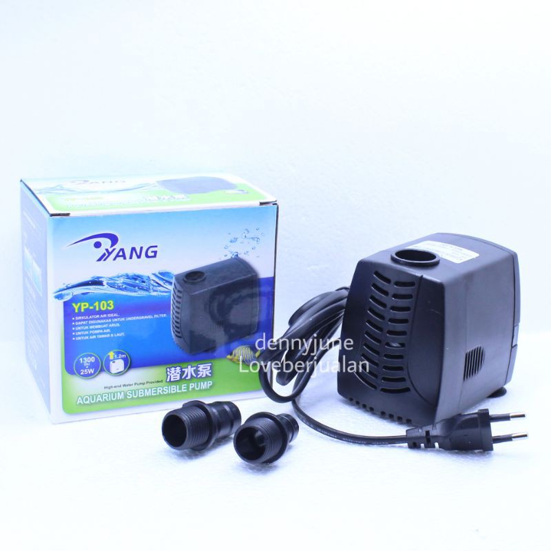 Yang YP 103 YP103 25W 1300LH Pompa Powerhead Filter Aquarium Kolam Ikan Hias