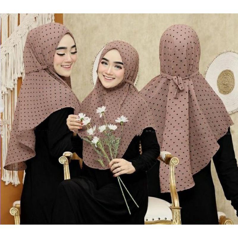 BERGO MARYAM PLISKET MOTIF POLKADOT/MARYAM PLISKET/JILBAB
