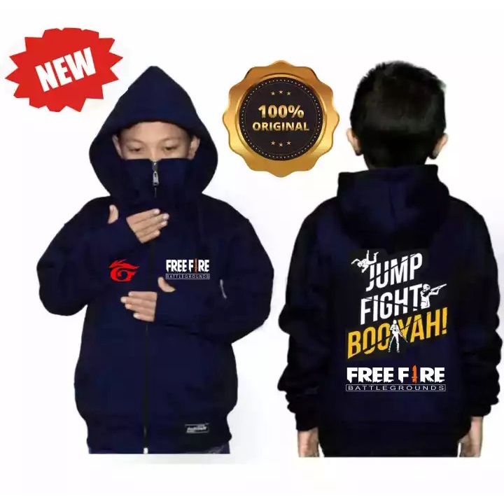 Jaket sweater Sweter Switer Fashion Anak Laki Laki ninja freefire Evos Usia 8-14tahun bisa pakai Nama Bayar Di Tempat