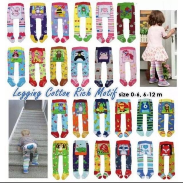 Legging bayi motif boy cotton rich/bizy bee