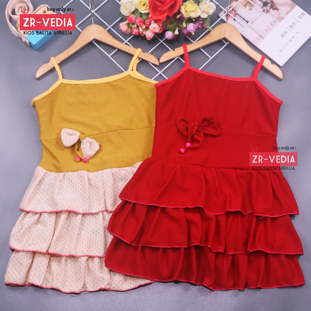 Dress Valerie uk 5-6 tahun / Dress Tanktop Baju Anak Perempuan Adem Kaos Dres Murah Pakaian Pesta