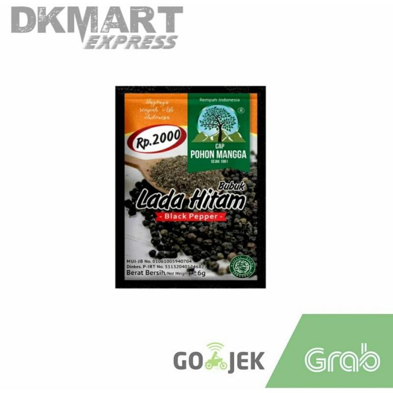 bubuk lada hitam cap pohon mangga 6 gram bubuk blackpaper sachet lada hitam bubuk