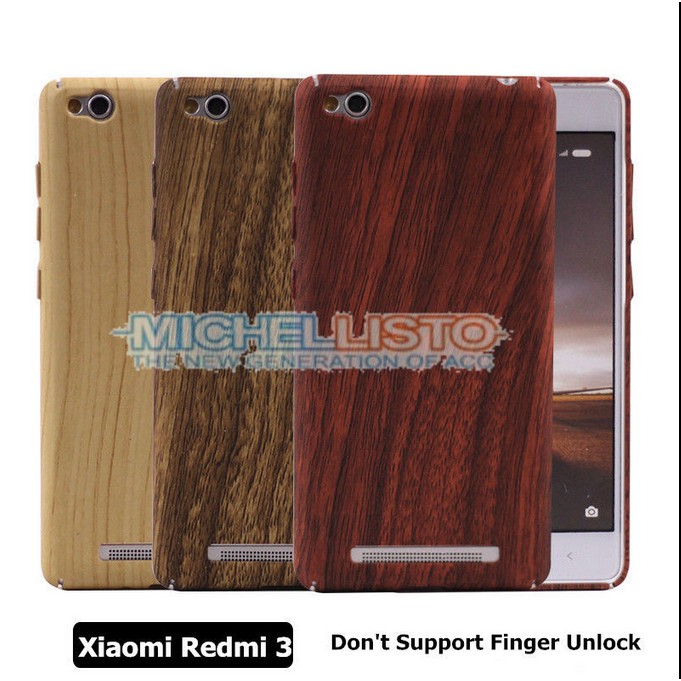 Hardcase Bamboo Kayu Wood Bamboo Case Casing Cover HP Xiaomi Redmi 3