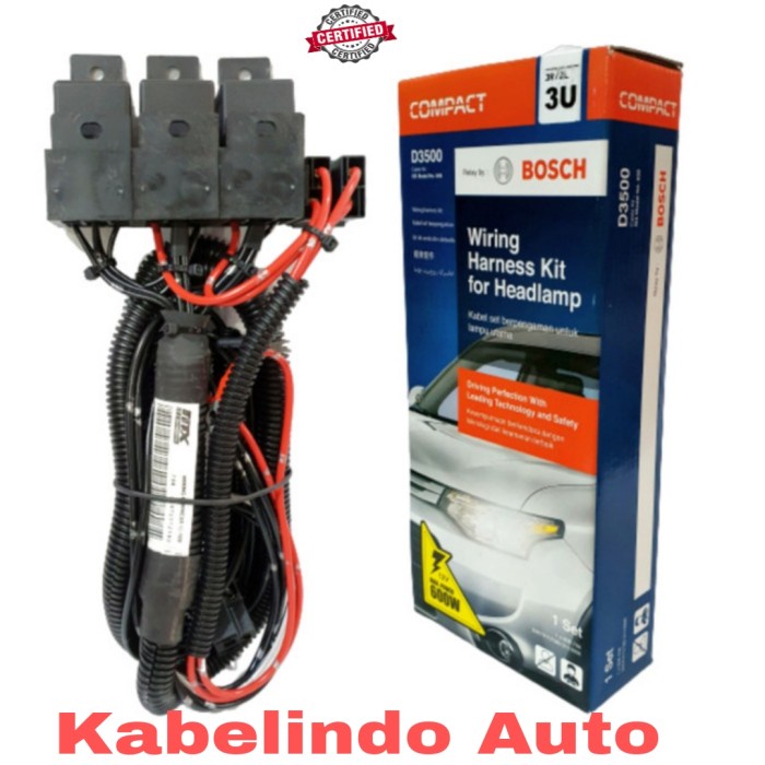 KABEL RELAY SET BOSCH LAMPU DEPAN HEADLAMP H4 MOBIL 3 RELAY ORIGINAL