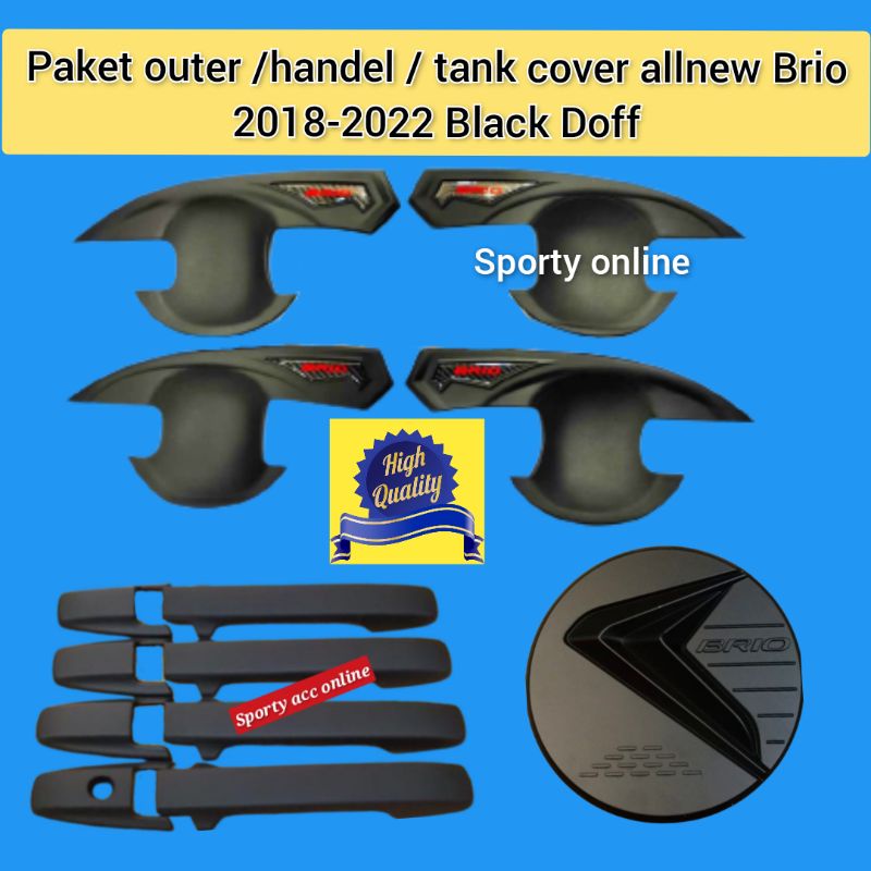 Paket outer dan cover handel plus tank cover allnew brio 2005-2023 black doff