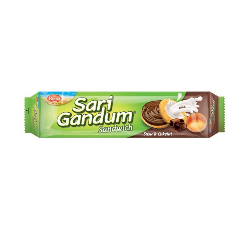 

Roma Sari Gandum Sandwich Biskuit susu & coklat