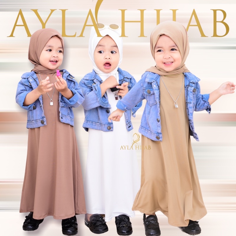 Promo (Laura) Inner Dress Kutung Anak Perempuan Tanpa Lengan 3-5th / Gamis Kutung Anak Polos katun jepang lokal