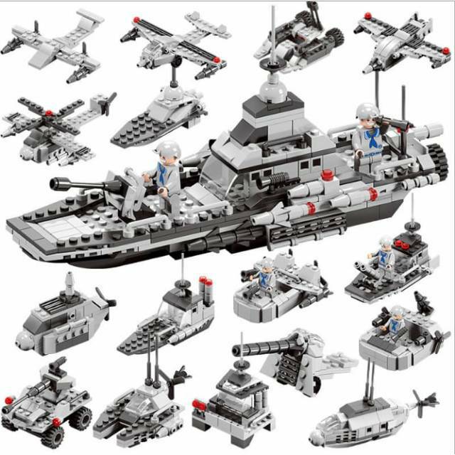 419pcs BALOK SUSUN KAPAL PERANG LEGO  BATTLESHIP 6 IN 1 