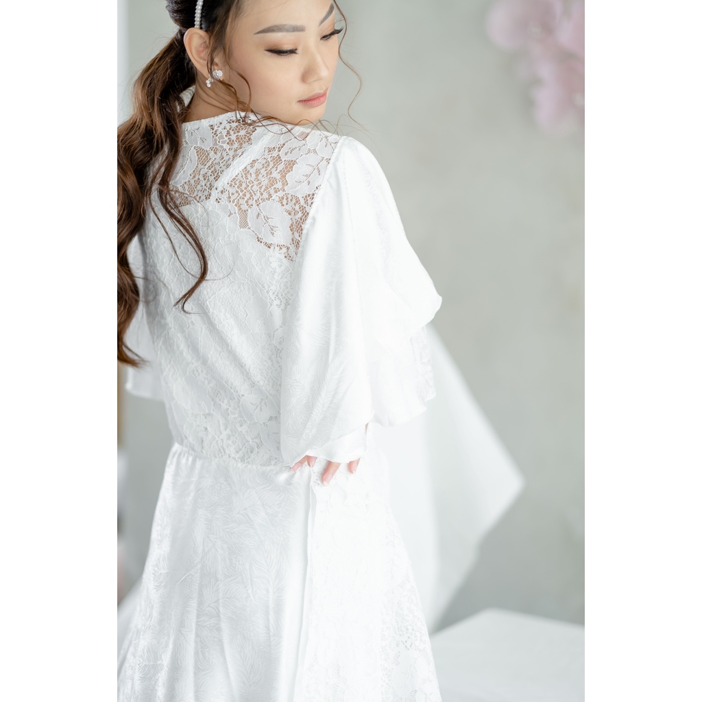 Lorine Slit Robe - FAE Collection- Kimono Pengantin Bride Robe Maternity Robe Premium Wedding Robe