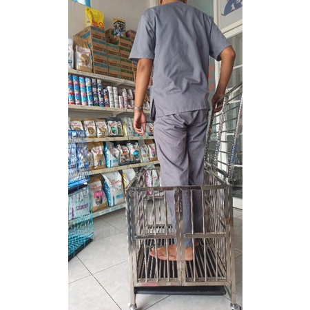 kandang stainless steel anjing kucing