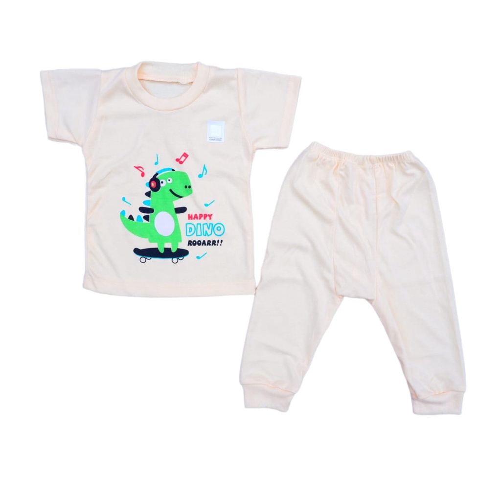 Set Baju Bayi Katun Double Premium Setelan Baju Pendek Celana Panjang Pampers Kiwari