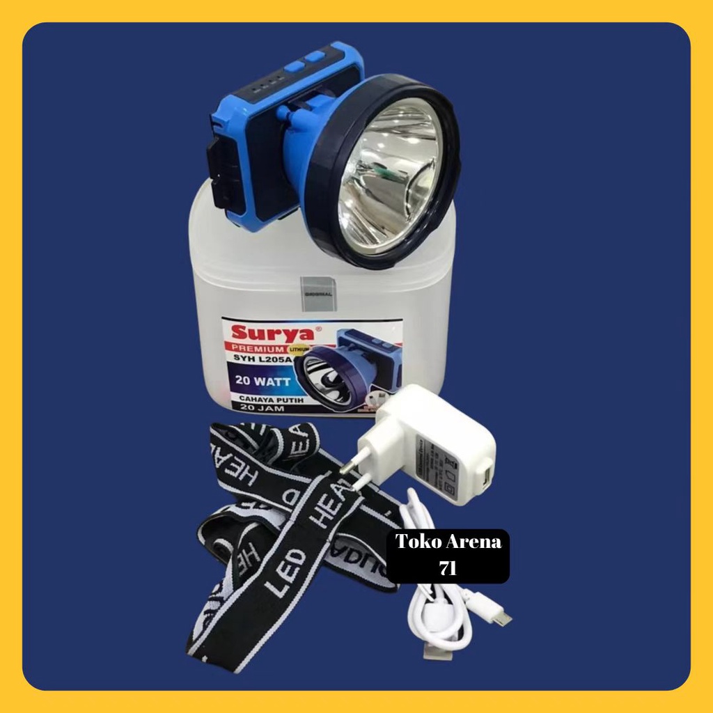 Senter Kepala surya 20watt tahan air / SURYA SYH 205A / L205A / L-205A