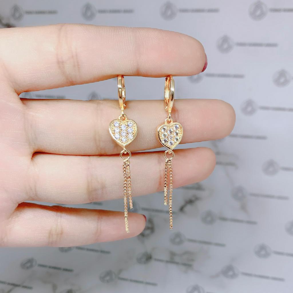 Anting Xuping Gold Perhiasan Fashion Wanita Model Permata Daun Rounds *41