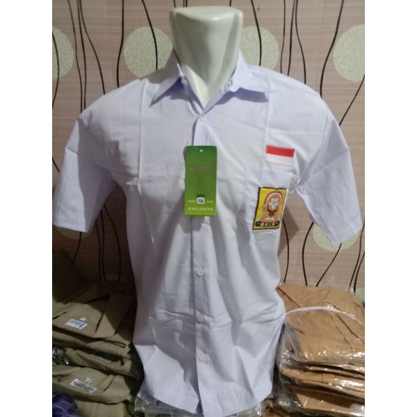 (SMP) BAJU PUTIH LENGAN PENDEK SMP MEREK ALWAFA EXCLUSIVE/SERAGAM SEKOLAH MURAH