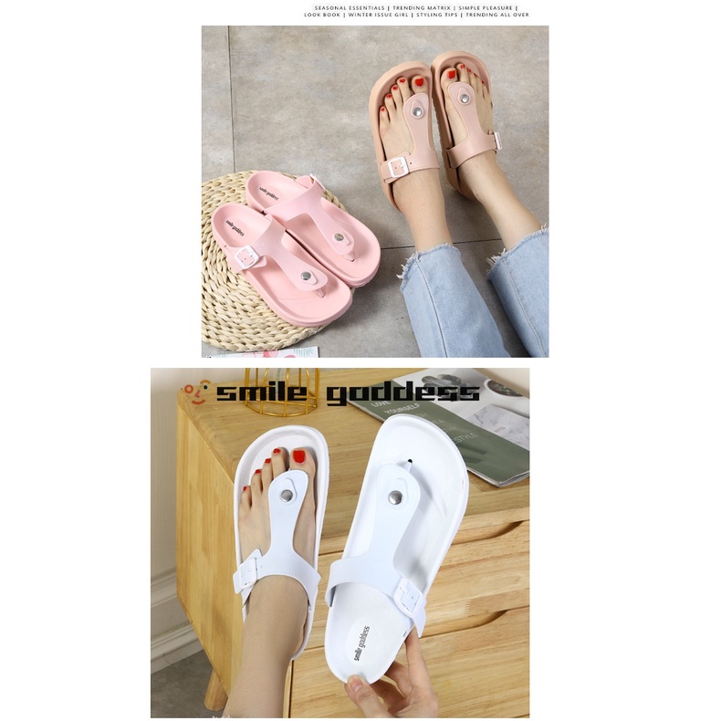 ♥DPS829♥ S30 Sandal Jepit Wanita Sendal Teplek Slip Flat Fashion