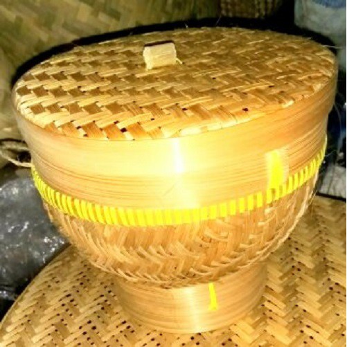 BAKUL NASI BAMBU CETING  TUTUP BESAR WAKUL 35CM