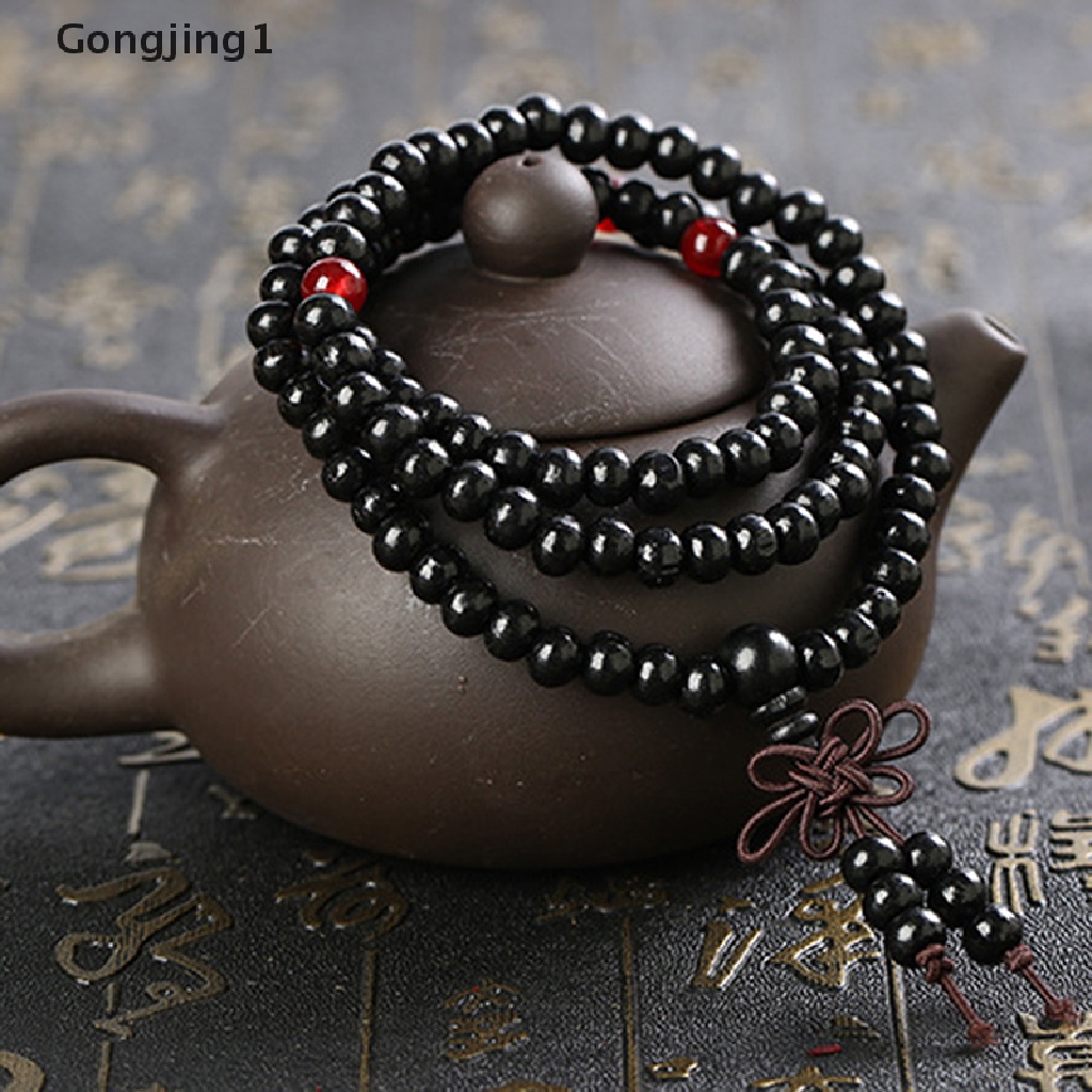 Gongjing1 Gelang Meditasi Buddha Bahan Kayu Cendana Alami Ukuran 6 / 8mm Untuk Pria / Wanita