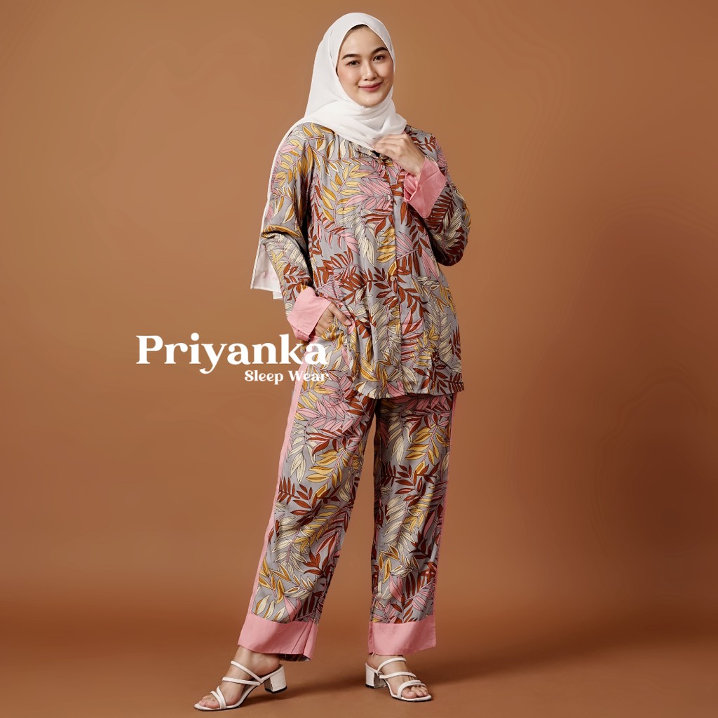 Piyama Deluna GreyOne set Rayon Premium Setelan Piyama Motif Terbaru