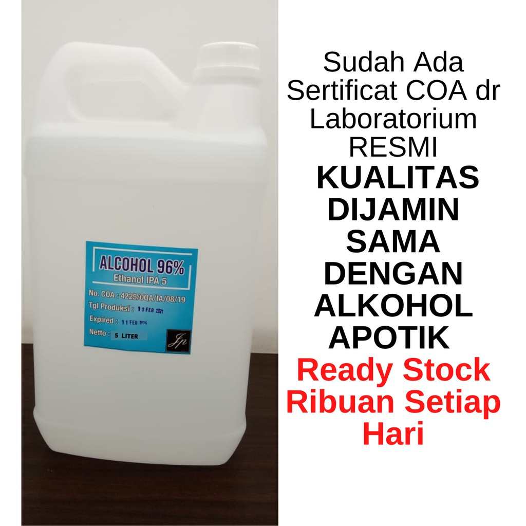 ALKOHOL 96% IPA TEKNIS SUPER 5 LITER TERMURAH