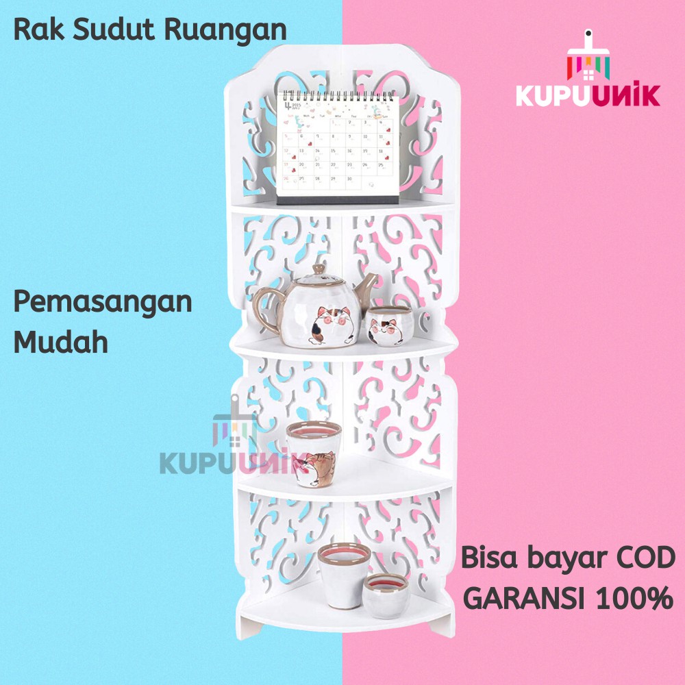 Rak Sudut Berdiri Vintage 4 Tingkat Stand Corner Rack 4 Layer