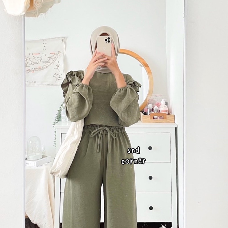 RUBY CRINKLE BLOUSE | BLOUSE CRINKLE PREMIUM ATASAN WANITA | RUBY SET