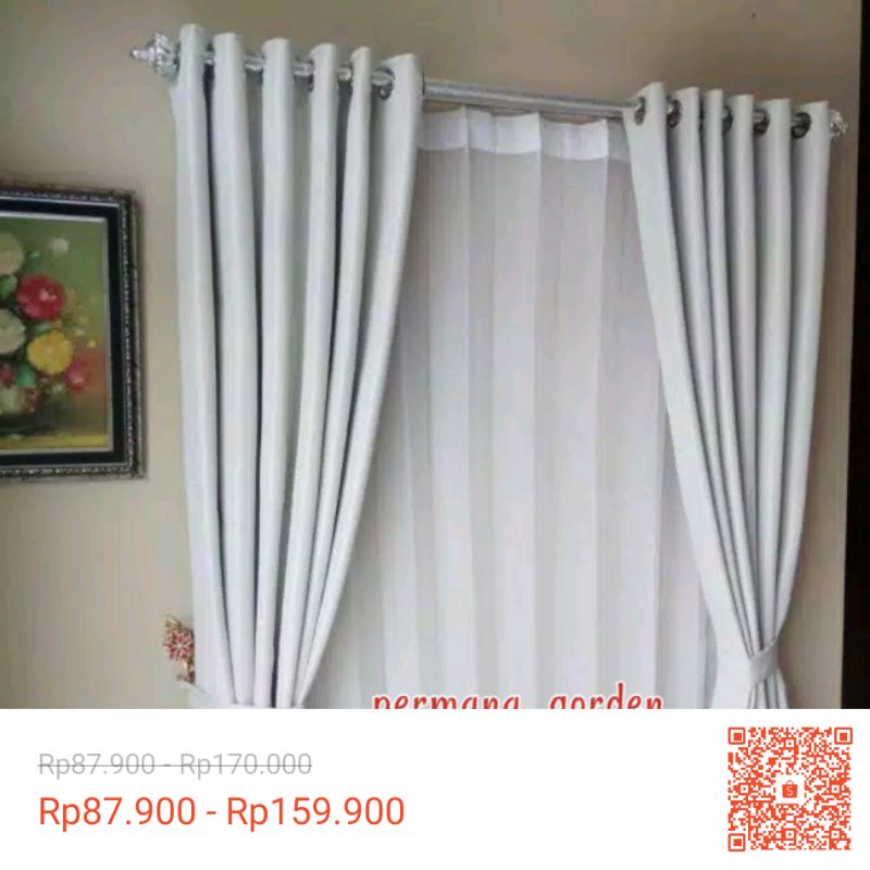 gorden khusus custom gorden blackout putih polos