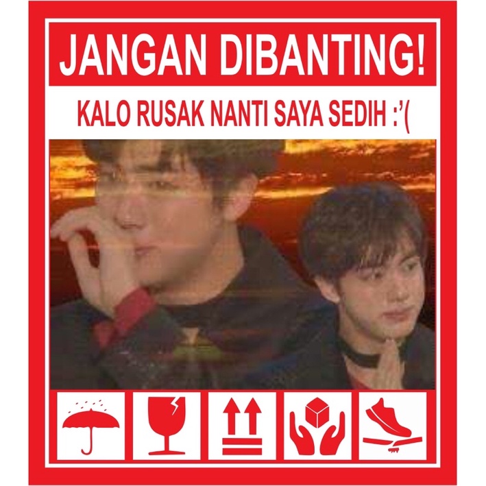 STIKER FRAGILE KPOP LUCU KOREA STIKER JANGAN DIBANTING-Q