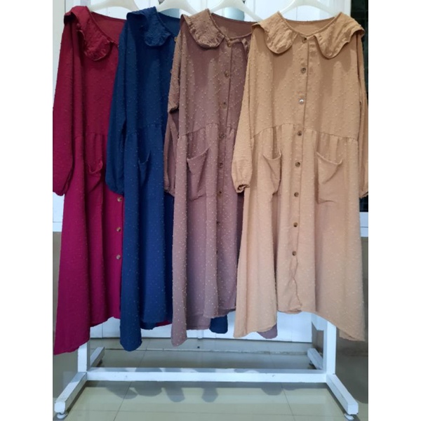 Midi Dress Crinckle Rubiah Dot