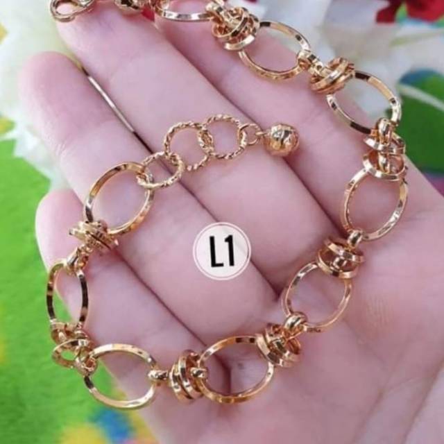 Xuping gelang lapis emas 1301i