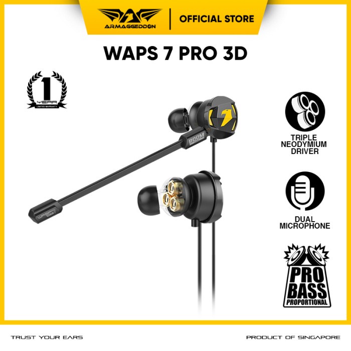 Armaggeddon WASP-7 PRO 3D Gaming Earphones with Triple Neodymium Drive - Wasp 5