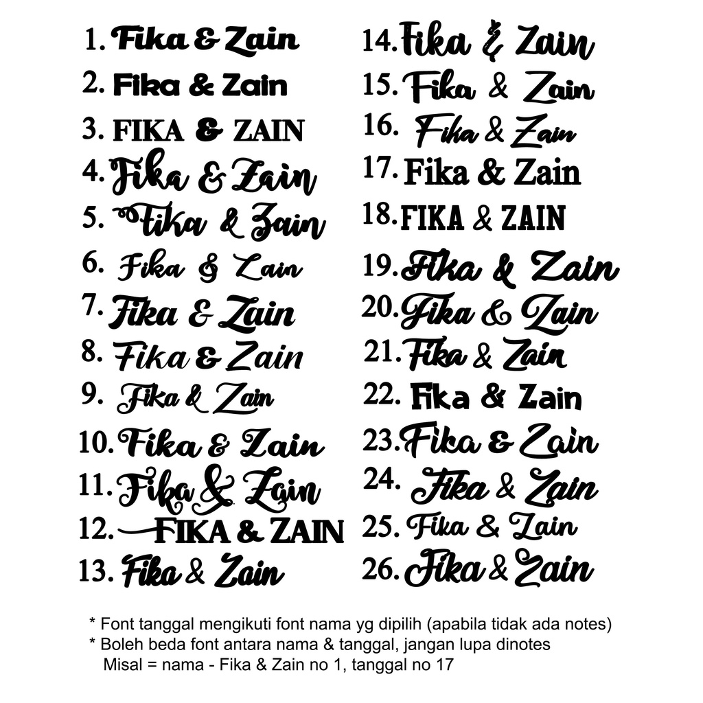 [1 HARI SELESAI] CUSTOM tanggal &amp; nominal Dekorasi Mahar/Seserahan - MDF