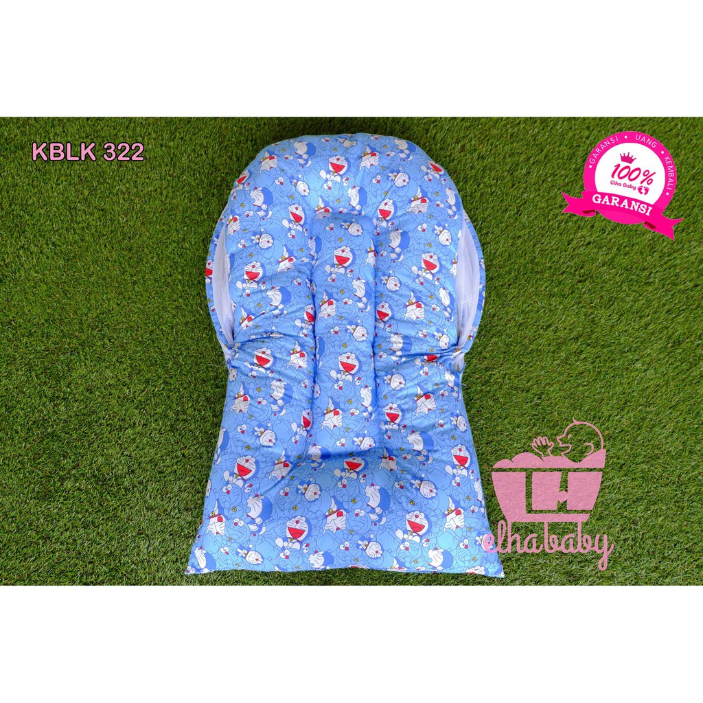 Kasur Lipat Bayi Set Kelambu Bantal Guling | Tempat Tidur Anak Baru Lahir Motif Lucu Bonus Tas 126