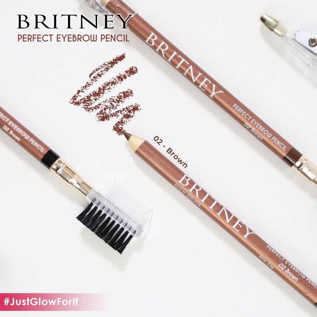 ❤ BELIA ❤ BRITNEY Perfect Eyebrow Pencil | Pensil Alis | Pensil Alis + Sharperner + Brush | by Purbasari | BPOM