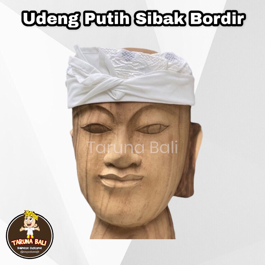 Udeng Putih Sibak Bordir Silver