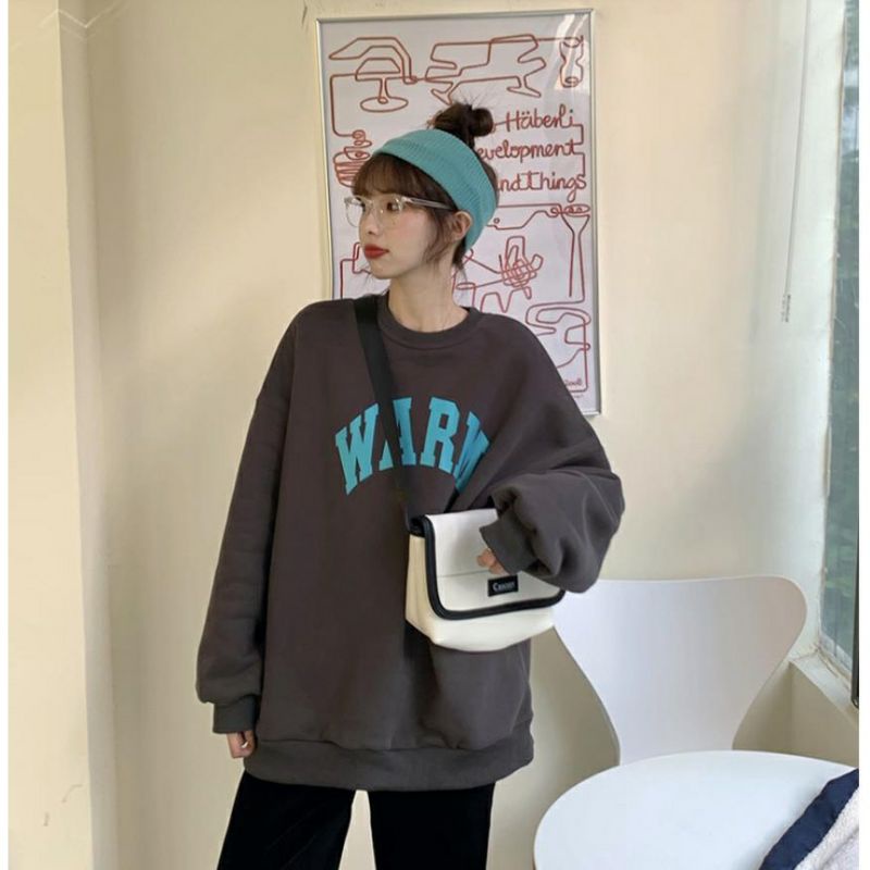 (S - 6XL) Sweater WARM Crewneck Korean Style Bigsize Hijau Matcha Avocado Sweatshirt Harajuku Fleece Premium Jumbo Unisex