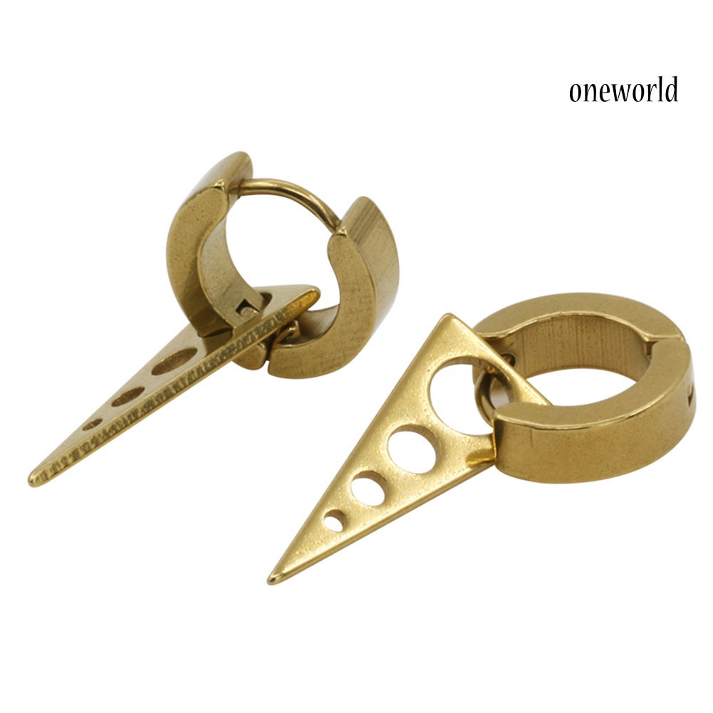 OW@ Fashion Women Men Cool Punk Stainless Steel Spike Ear Studs Huggie Earrings