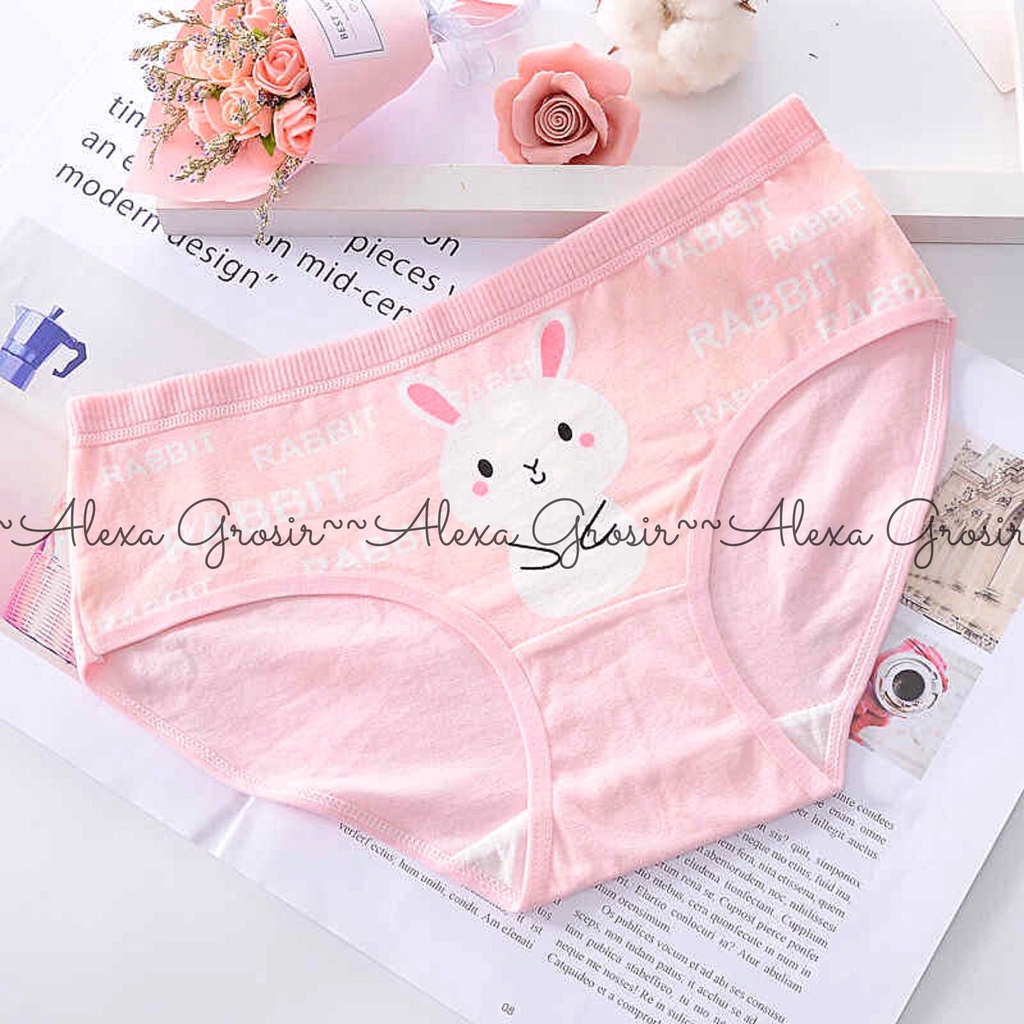 Celana dalam  wanita Rabbit kelinci Underware Daleman cewek import  kualitas bagus Size XL - ALEXAGROSIR