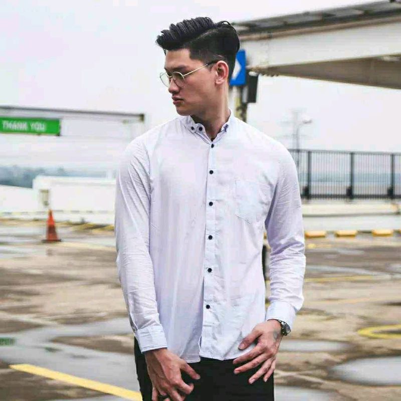 KEMEJA PRIA MENS POLOSAN LENGAN PANJANG COOLMAN PAKIAN PRIA CASUAL PAKAIAN DINAS PNS KERJA