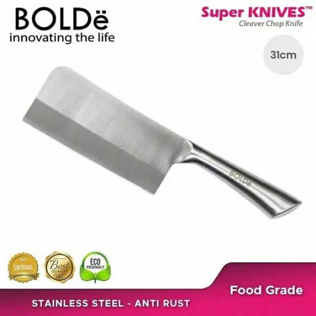 Bolde Super Knives Cleaver Chop - Pisau Daging Multifungsi Stainless Steel - Golok Titanium Original