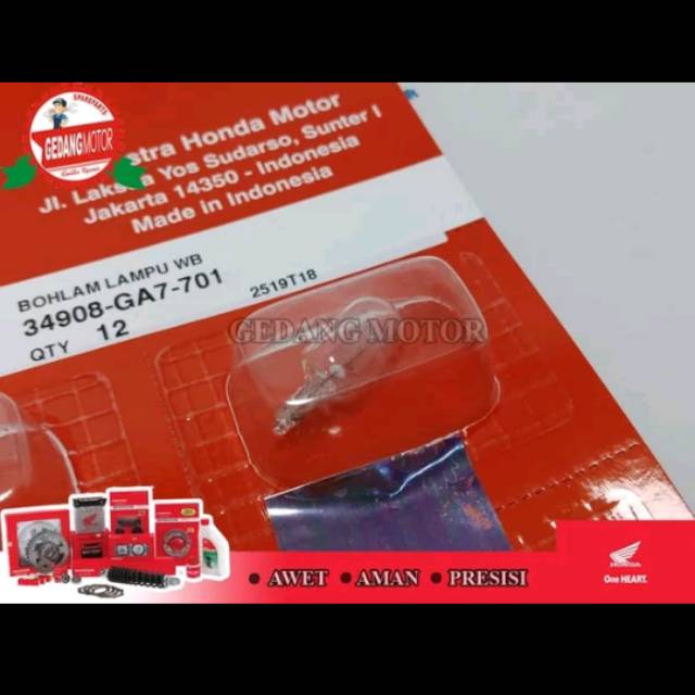 Bohlam lampu tancap Spedoomter senja kota honda 34908-GA7-701
